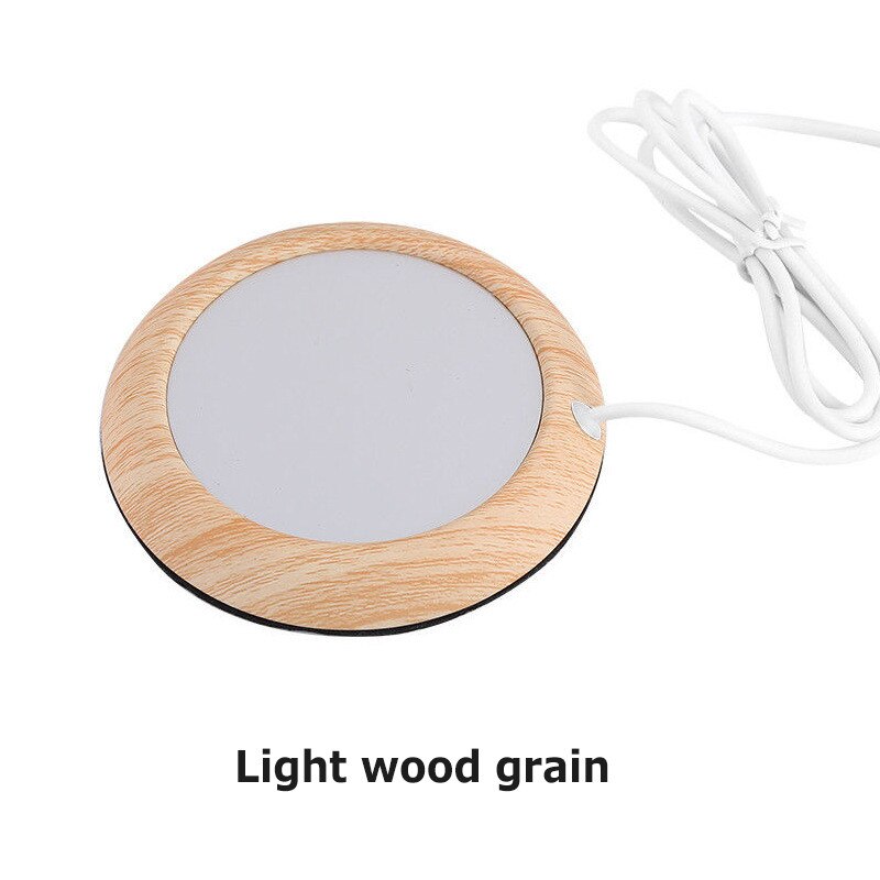 Taza de grano de madera USB portátil calentador de calor taza para bebidas estera mantener la bebida calentador tazas posavasos Oficina: style 1