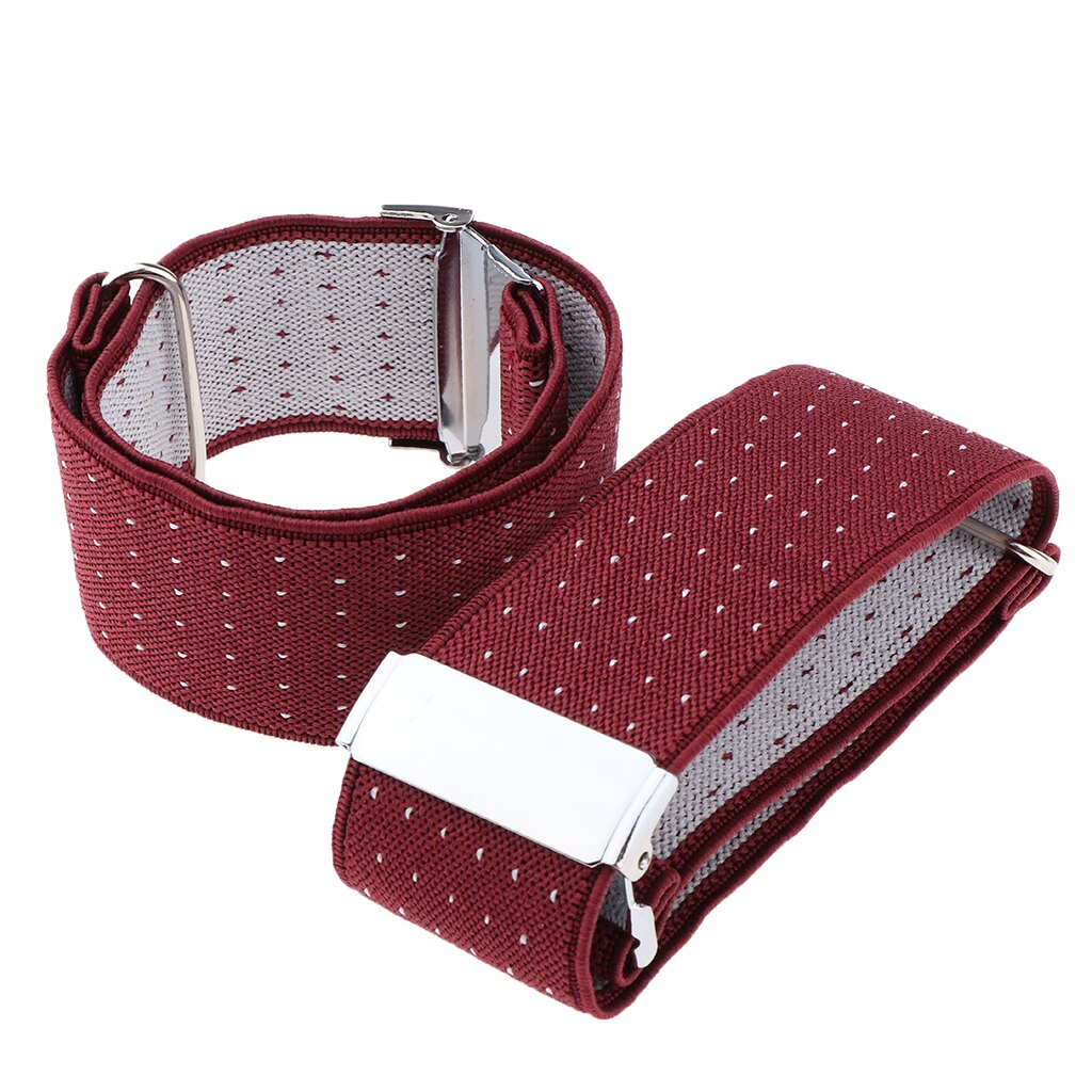 Hommes anti-dérapant Jacquard chemise porte-manches extensible jarretière élastiques brassards