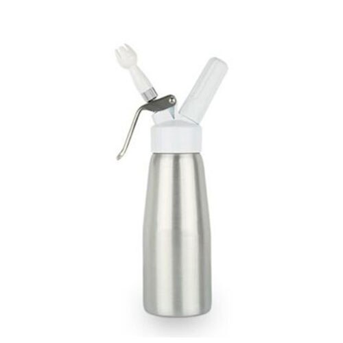 Distributeur de crème à Dessert en aluminium | Distributeur de crème à Dessert fouettée Portable de 250mL, machine à gâteaux en mousse: Silver