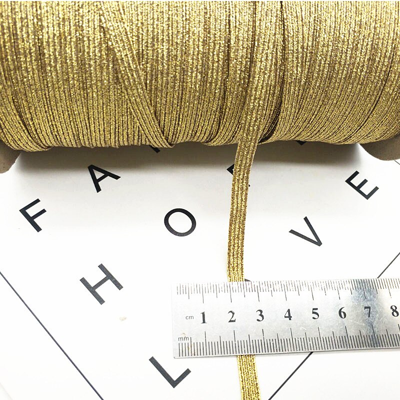 2/5Meter/viel 6mm Elastische Band Gold Draht funkeln Elastische Spandex Band für trimmen NäHenne Stoff DIY Kleid NäHenne Zubehör