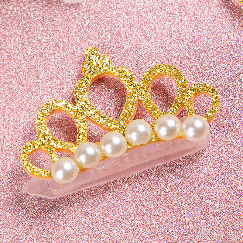 Pinzas para el pelo para perros pequeños, lazos con forma de corona de perlas de imitación, pinzas para el pelo de gato, tocado de aseo, accesorios para mascotas, 1 ud.