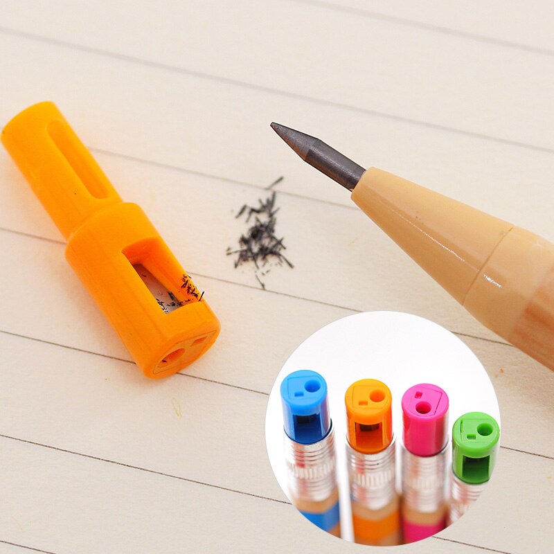 Crayon mécanique pour enfants, 5 pièces/lot, papeterie créative avec taille-crayon, fournitures scolaires et de bureau pour élèves