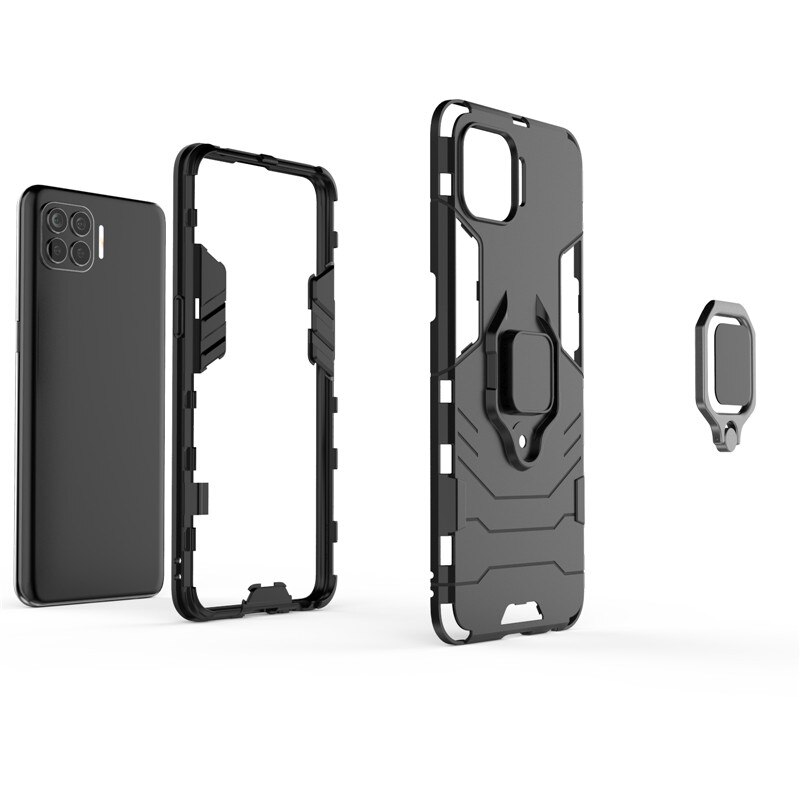 Custodia con supporto ad anello per OPPO F17 pro custodia OPPO F17 A93 A73 4G coperchio custodie per armatura paraurti posteriore rigido per OPPO F17 pro Funda