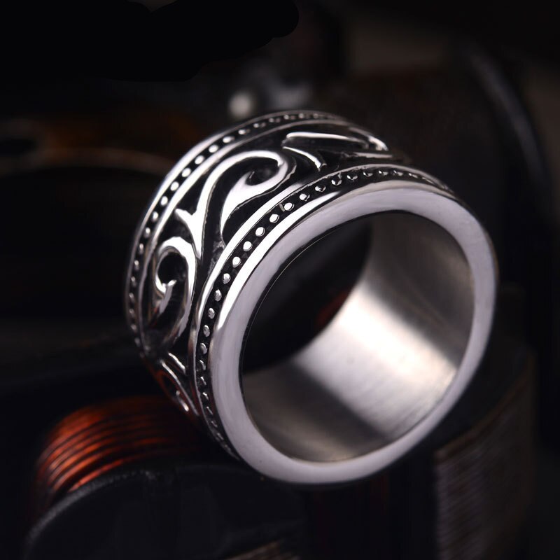 Anillo de boda vikingo de nórdico para hombre, anillo de Punk Rock, joyería de acero inoxidable