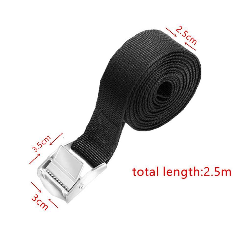 250 x 2.5cm zwarte spanband sterke ratelriem bagagetas ladingvastzet met metalen gesp