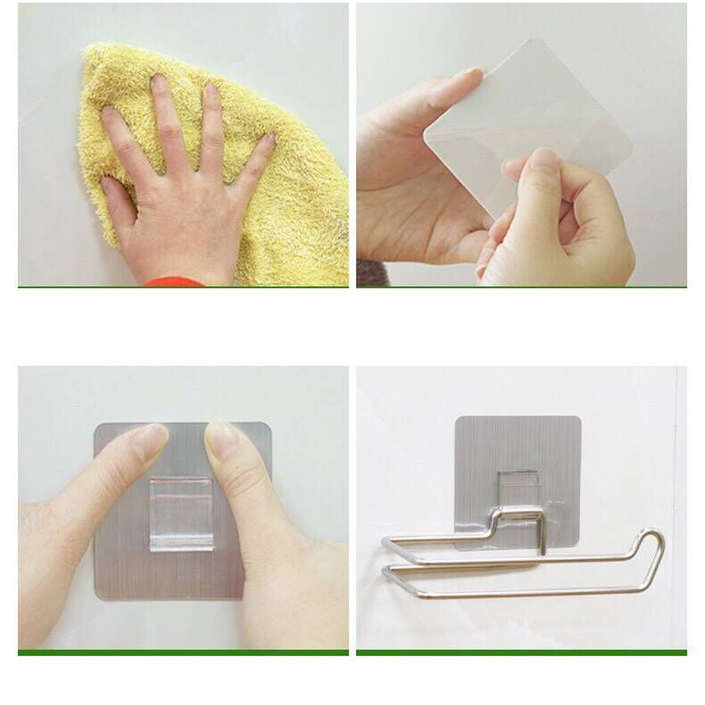 Porte-serviette en papier adhésif | Étagère de rangement pour salle de bain, rouleau de papier organisateur de papier, porte-serviettes en acier inoxydable, porte-serviettes mural