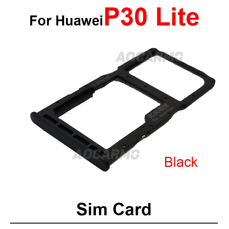 Plateau de carte SIM pour Huawei P30 Lite P30Lite, 1 pièce, support de fente, pièces de rechange, bleu noir