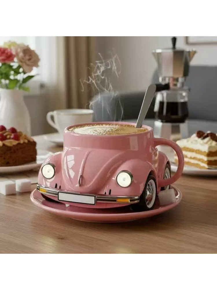 Kevervormige koffiemok Uniek Nieuwigheidscadeau voor koffieliefhebbers: Roze