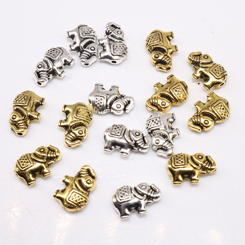 Elephant Spacer Beads Tibetan Silver plated Beads Handmade for Charm Jewelry Making Metal Beads 12mm 20pcs