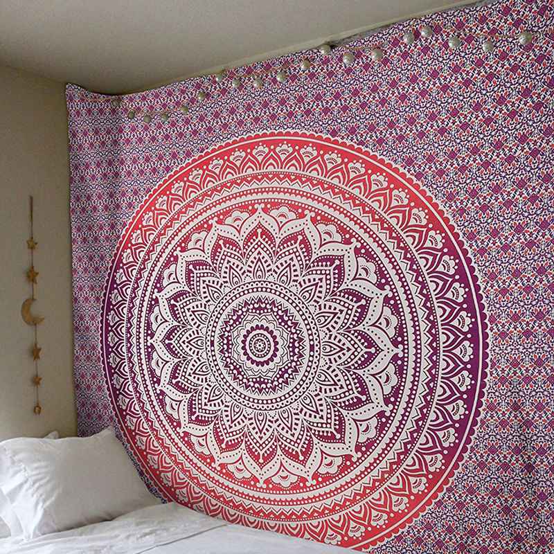 Indien Mandala Wandteppich Hängen Macrame Wand Tuch Wandteppiche Psychedelic Nacht Sky Mond Wandteppich Teppich