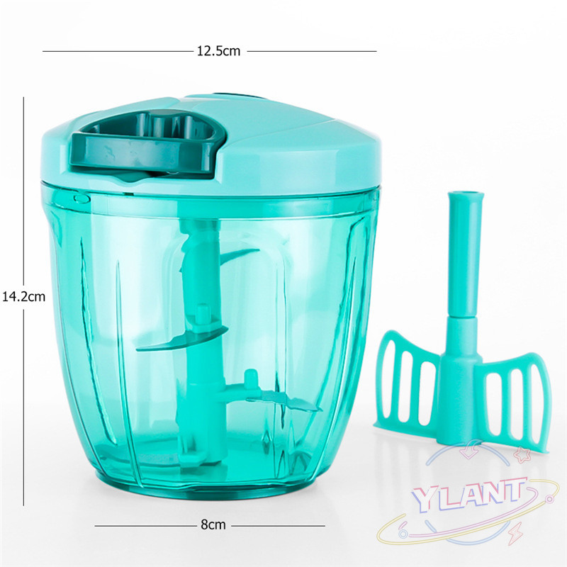 Manual Fruit Vegetable Chopper Hand Pull Food Cutter Onion Nuts Grinder Mincer Shredder Multifunction Kitchen Gadgets: Height 142mm B