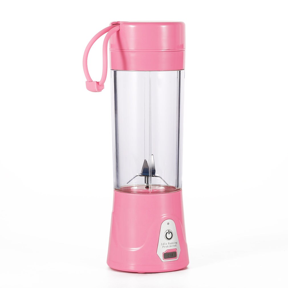 Portable Juicer Cup Eco-Friendly Juice Extractor USB Rechargeable Smart Healthy 380ml Juice Cup with 2000mAh Power: Pink