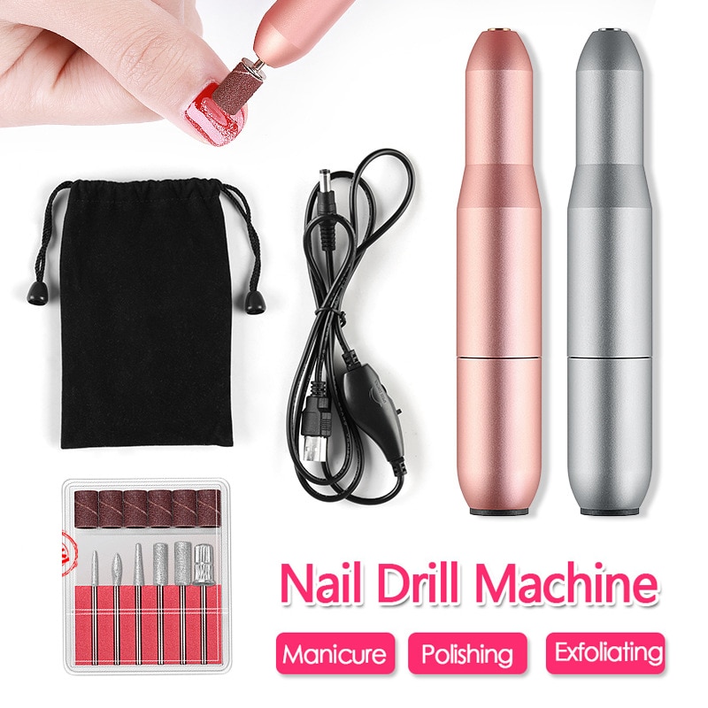 Elektrische Nail Boor Machine Kit Polish Slijpen Nail Art Manicure Hulpmiddel Exfoliërende Professionele Nagelvijl Nail Boor Gereedschap