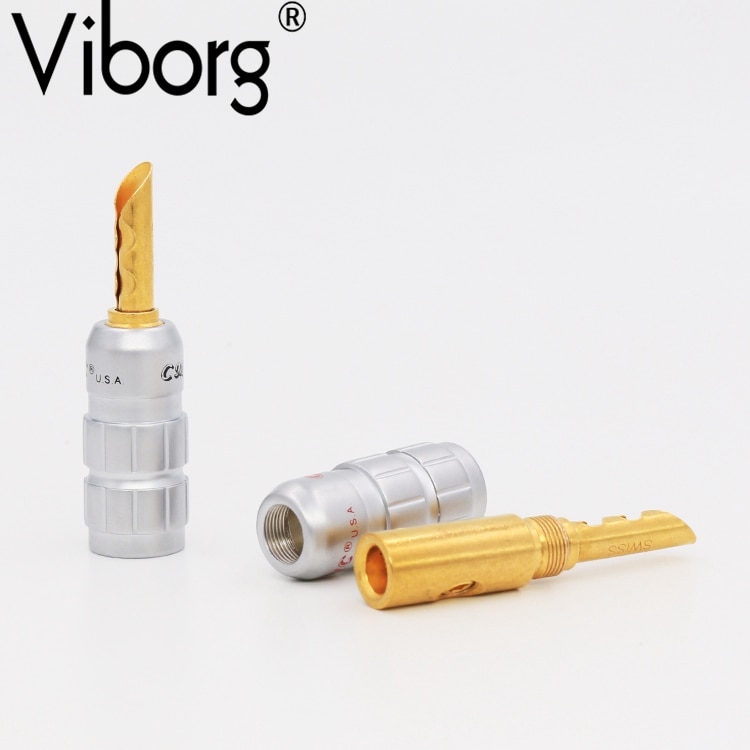 VB417G Gold Plated Copper Banana Z-Plug Speaker Cable Wire Connector