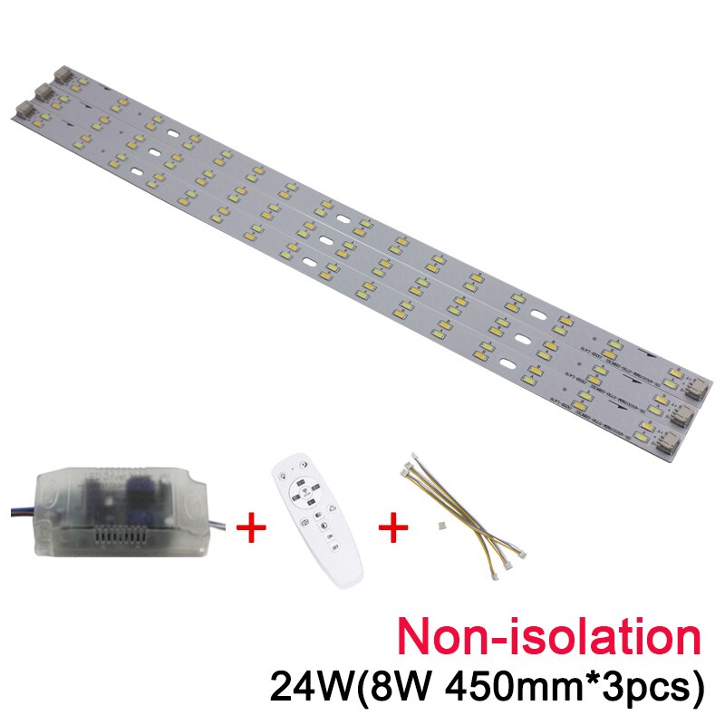 Novelty luminous three-color adjustment LED ceiling light infrared control dimmable 5730SMD light source module indoor lighting: 8Wx3