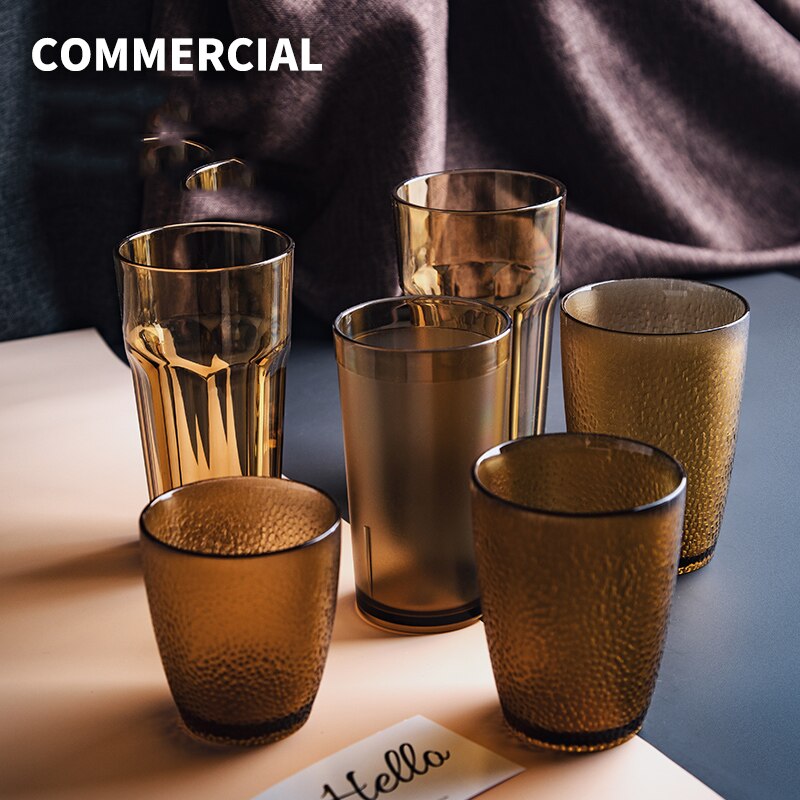 6pcs Acrylic Drinking Glasses Set Plastic Tumblers Plastic Cups Dishwasher Safe Cups Glassware Unbreakable Plastic Drinking Set