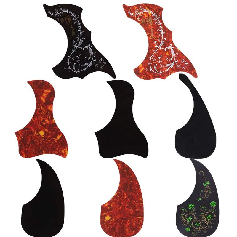 8 -pakning akustisk gitar pickguard selvklebende kolibri og vannformet gitar pickguard for 40 tommers 41 tommers gitar: Default Title