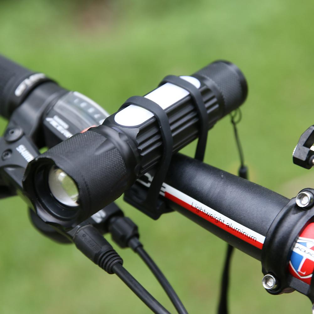 Siliconen fietsband bergweg zaklamp telefoon zaklamp banden elastische band fietslamp clip montage houder fietsaccessoires