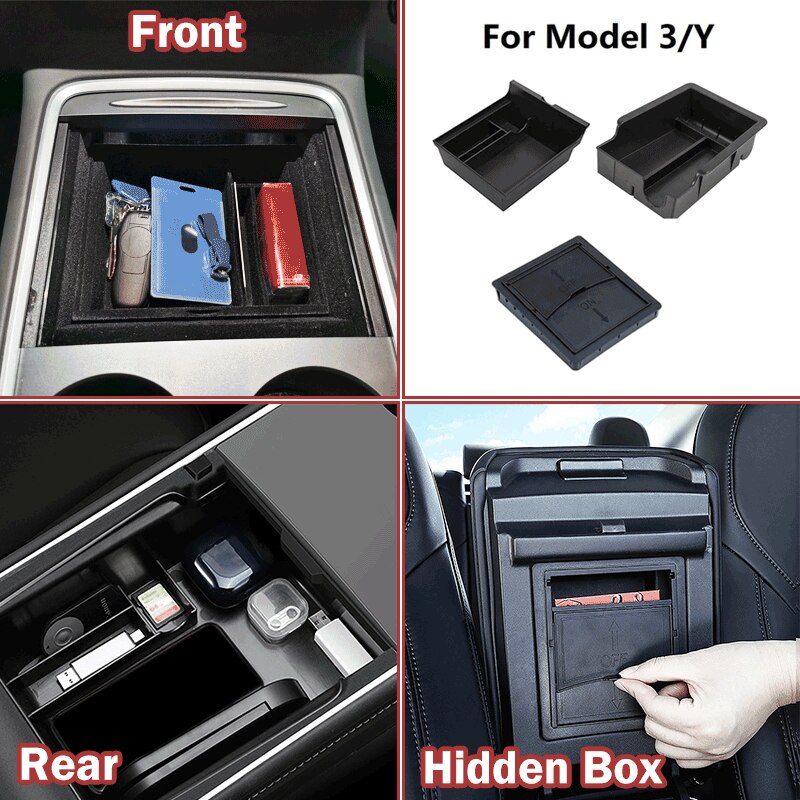 Reposabrazos Central para coche Tesla modelo 3 Y /2022, caja de almacenamiento, organizador, consola Central, accesorios para Tesla modelo 3 2022