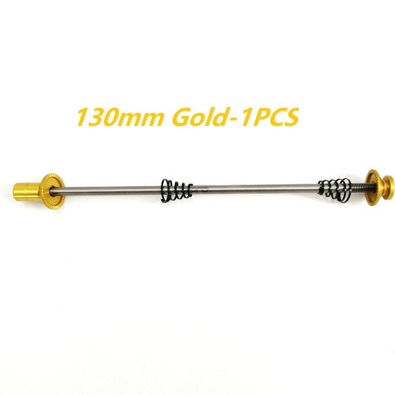 Titanium Alloy Quick Release Lever 74mm 85mm 100mm 130mm 135mm MTB Road Folding Bike Wheelset Quick Release Rod Litepro Brompton: 130mm Gold 1PCS