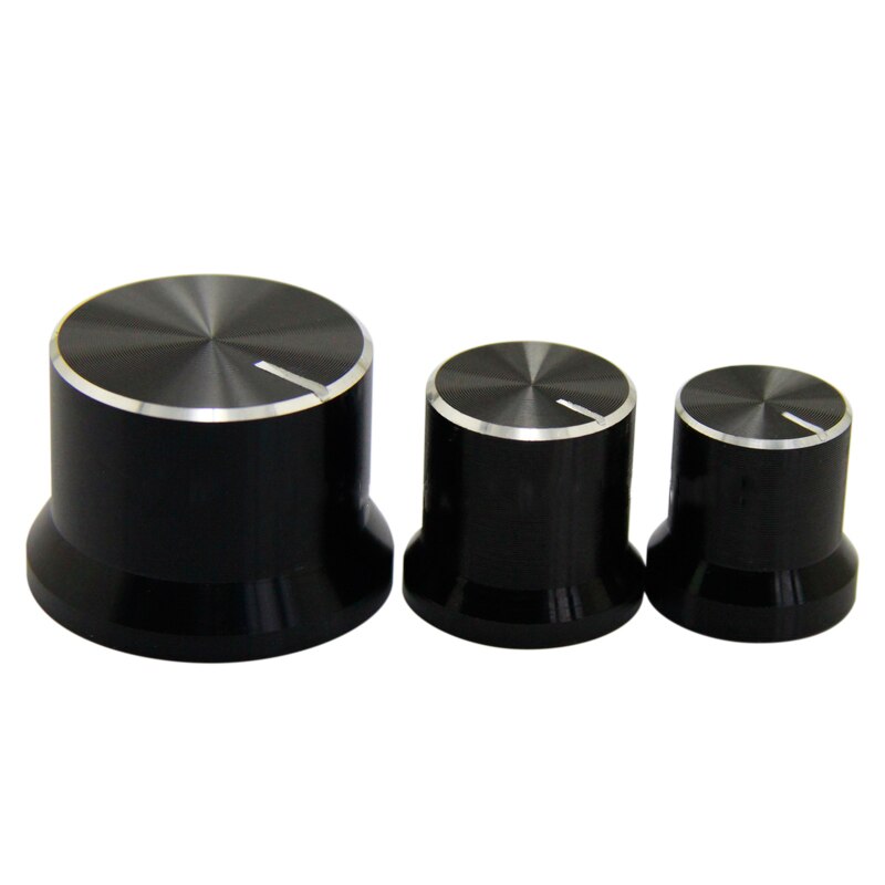 1 pcs 6mm Shaft Hole Aluminum Alloy Potentiometer Knob Black