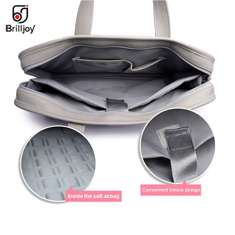 Brilljoy modieuze aktetas 13.3 " 14 " 15.6 " pu leren notebook laptoptas waterdichte dames meisjes computer schoudertas