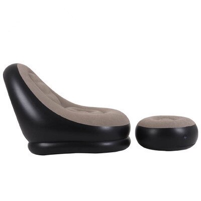 Inflatable Sofa PVC Lunch Break Sofa Bed Portable Set with Pedal Flocking Sofa Chair Inflatable Folding Recliner: B