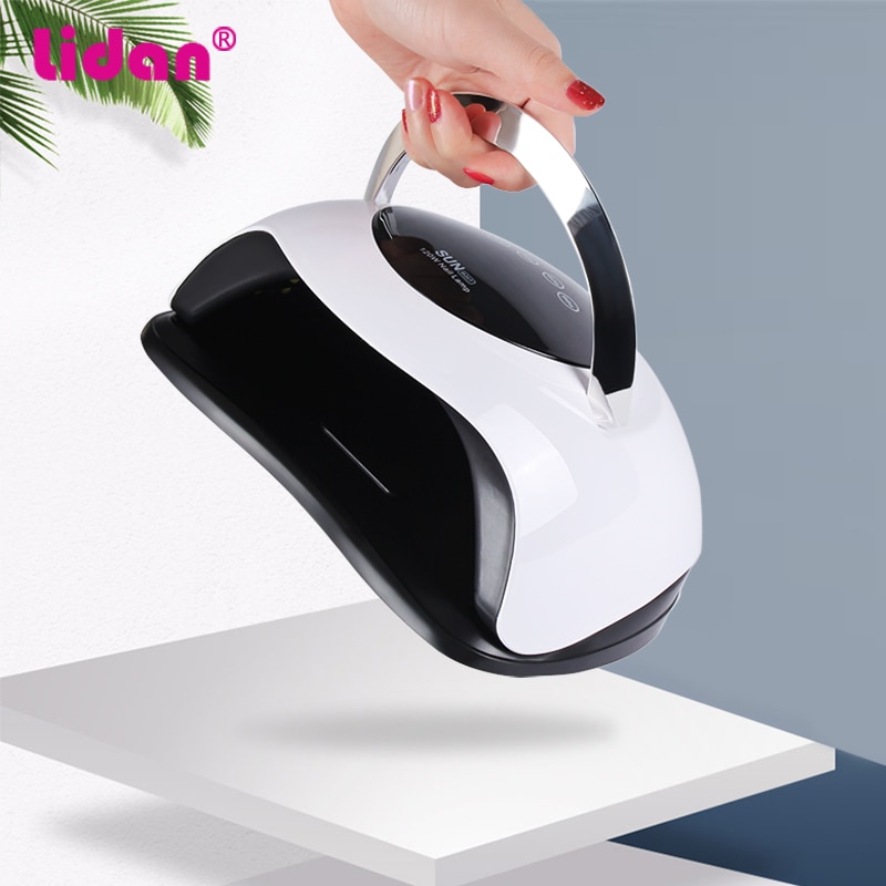SUN BQ5T-lámpara UV LED de 120W, luz de hielo de alta potencia, secado rápido de esmalte de Gel, autodetección, herramienta de manicura pedicura