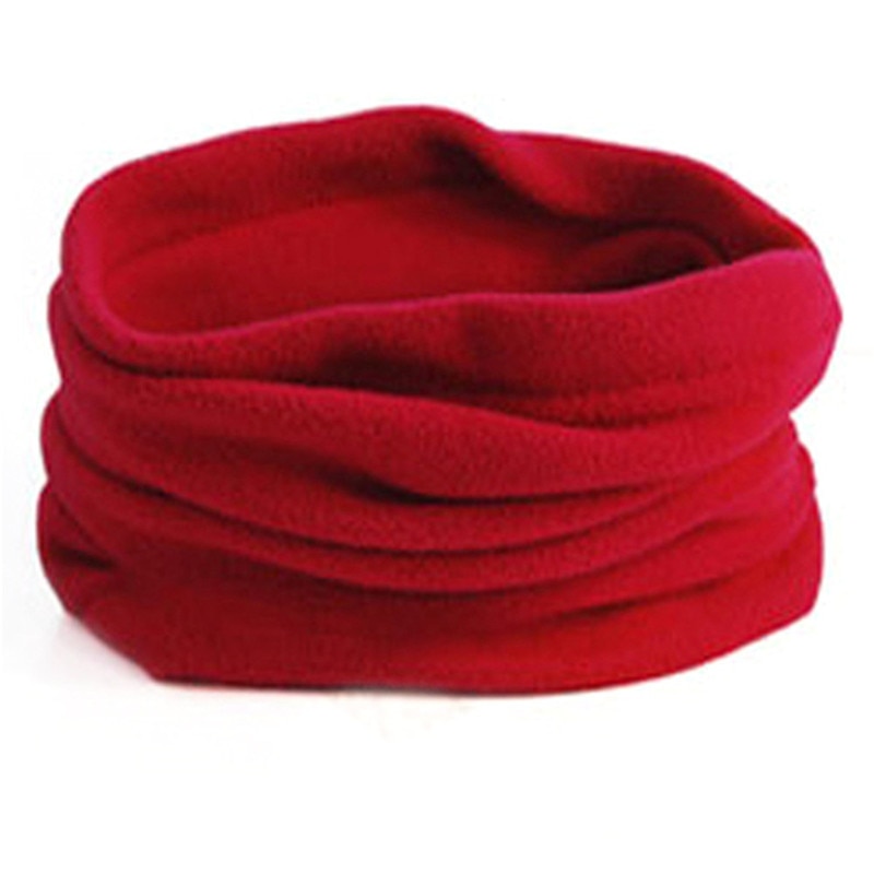 Udendørs ridning fleece halstørklæde pullover hals gamacher multifunktionel vinter hovedbeklædning varm holder maske hat til mænd og kvinder: Rød