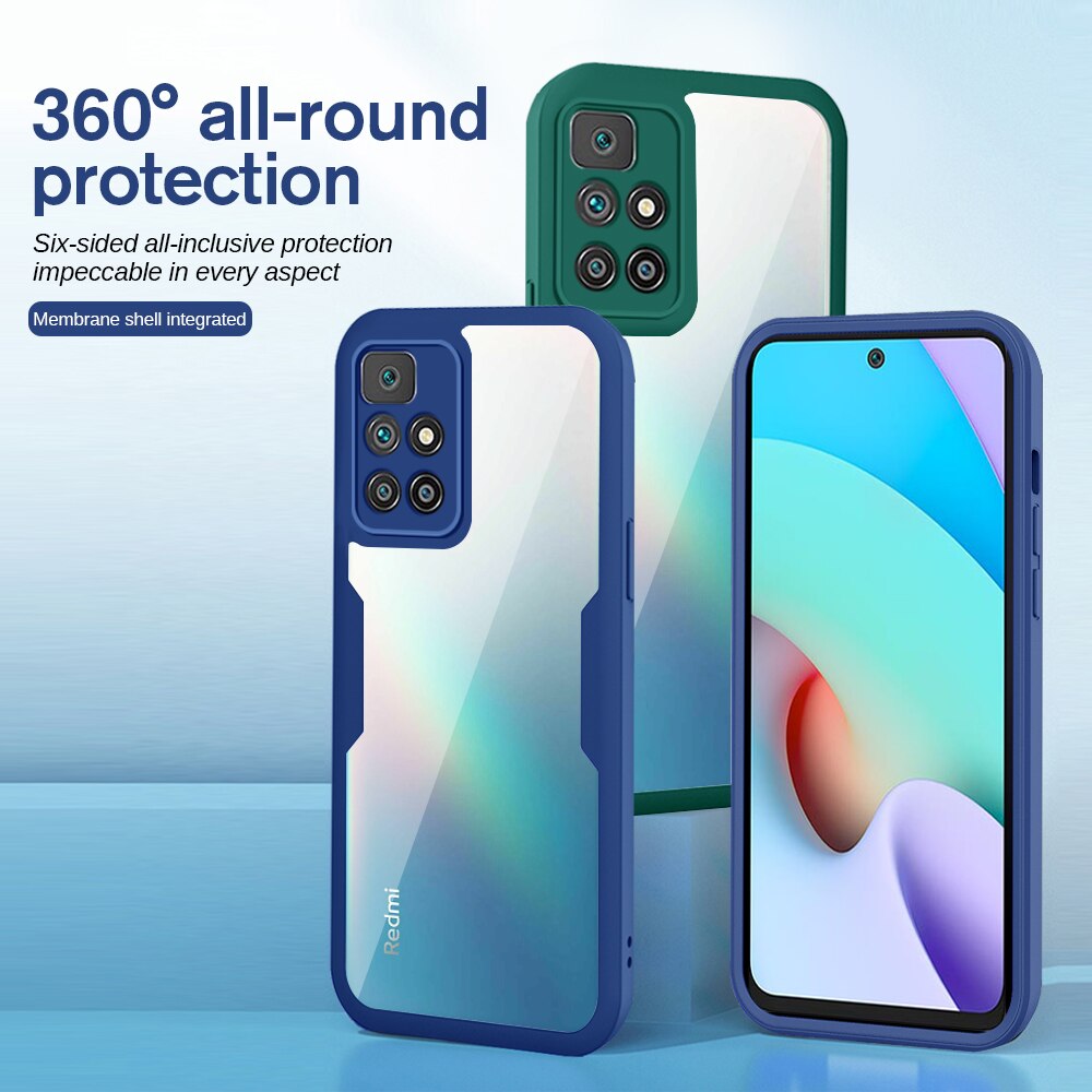 360 Graden Full Body Bescherm Shell Voor Xiaomi Redmy 10 Case Redmi 10 Redmi10 21061119DG 4G Tpu + Pc dubbelzijdig Shockproof Coque