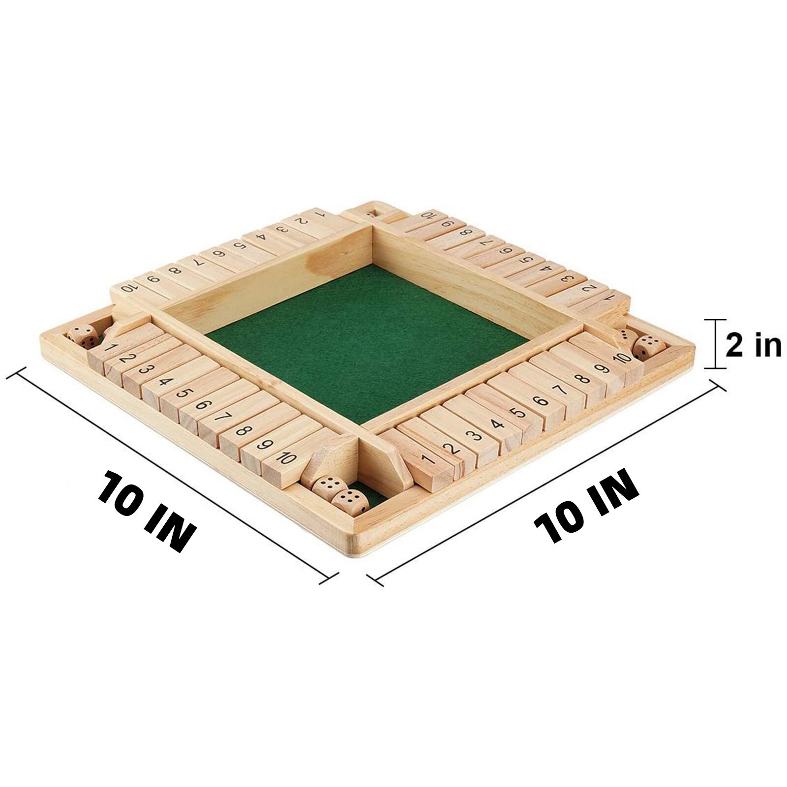 Children Traditional Four Sided Wooden 10 Number Pub Bar Board Dice Game For Shut The Box Wooden Memory Game Educational Toys