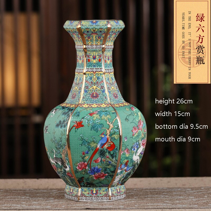 Jingdezhen porcelæn vase veranda ornamenter antik officiel emalje porcelæn antik samling firkantet vase: C
