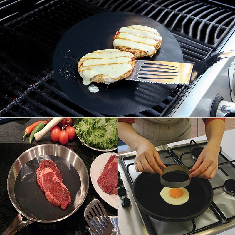 Reusable Non-stick BBQ Grill Mat 0.2mm Thick PTFE Barbecue Baking Liners Teflon Cook Pad Microwave Oven Tool Kitchen Accessories