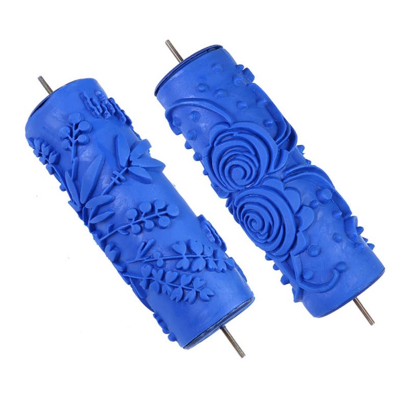 Máquina de impresión de rodillo para papel tapiz con pincel de pintura, rodillos de pintura con patrón de flores, Textura De La Pared en relieve, accesorios de decoración del hogar