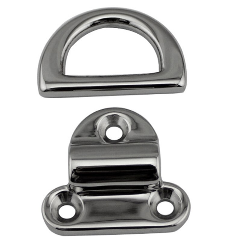 2 stuks 6mm opvouwbare dekmat ogen marine kwaliteit roestvrij staal d-ring met plaat voor marine boot jacht accessoires