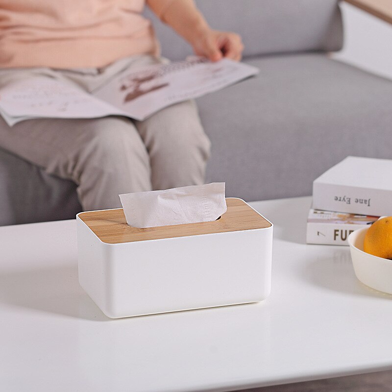 Tissue Box Wooden Cover Toilet Paper Box Solid Wood Napkin Holder Case Simple Stylish Tissue Paper Dispenser Home Car Organizer