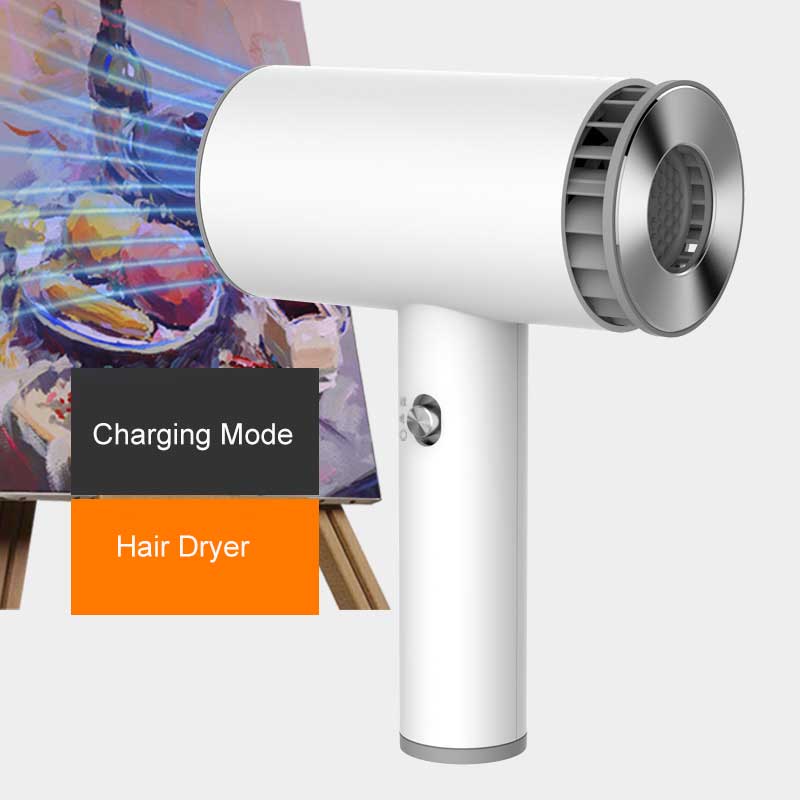 Electric Hair Dryer Portable Wireless USB Rechargeable Quick Dry Low Noise Blow Dryer Smart Cordless Travel Hair Dryer 2-Mode: EU