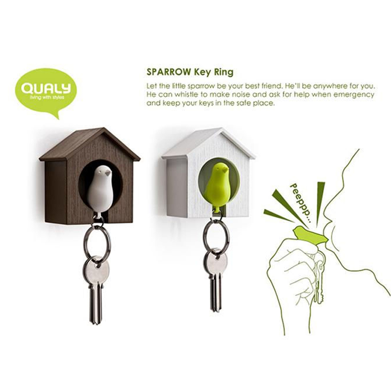 LLavero de Casa de pájaros de Gorrión para amantes, gancho de Casa de Nido de Pájaro, organizador de anillo, llavero colgante de puerta de pared, soportes de almacenamiento,