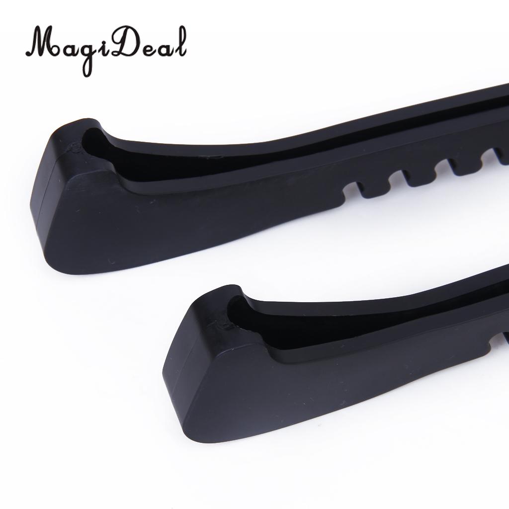 Magideal 1 par svart pvc ishockey skridskoskydd skydd justerbart utomhus landhockey placering skydda skor tillbehör