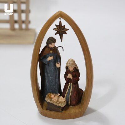 Set de decoraciones de la iglesia de nacimiento de Jesús católico, Sanger, adornos de navidad, , recuerdo de la Iglesia: 6