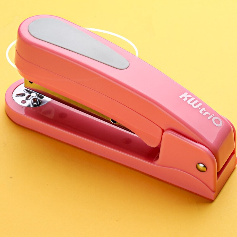 360 Rotation Stapler Use 24/6 Staples Effortless Long Stapler School Paper Stapler Office Bookbinding Supplies 5360R: 1pc Pink