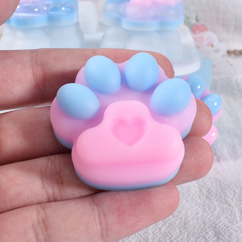 J60E błyszczące błyszczące miłość silikonowe formy miłość łapa kota żywicy epoksydowej formy DIY brelok biżuteria na walentynki zestaw do pakowania prezentów