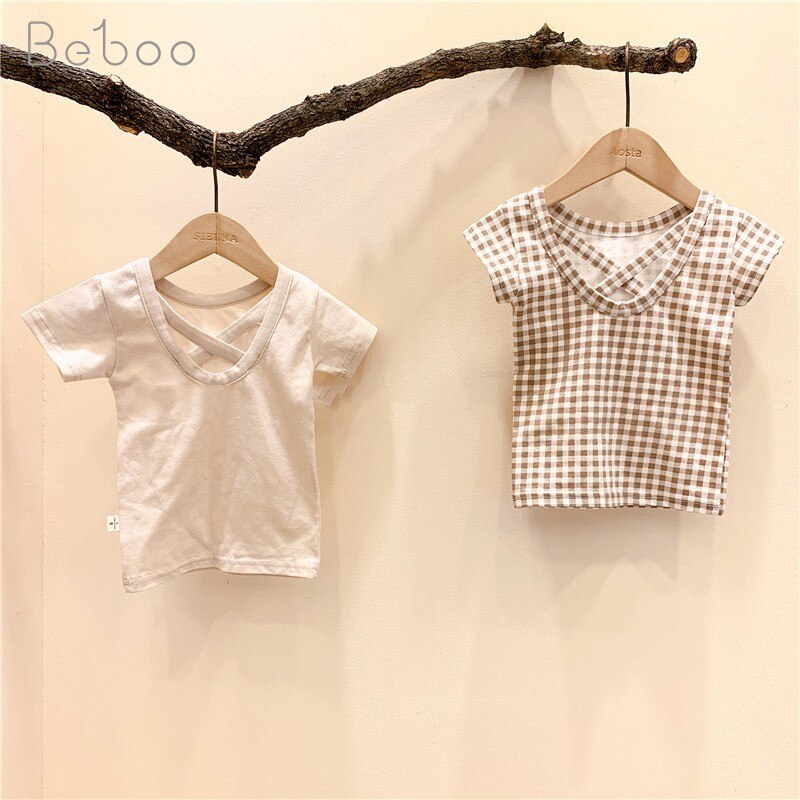 Zomer Kinderkleding Baby Meisjes T-shirts 2022 Katoen Korte Mouw Tops Ins Pasgeboren Kerst T-shirt Korea Stijl Kleding