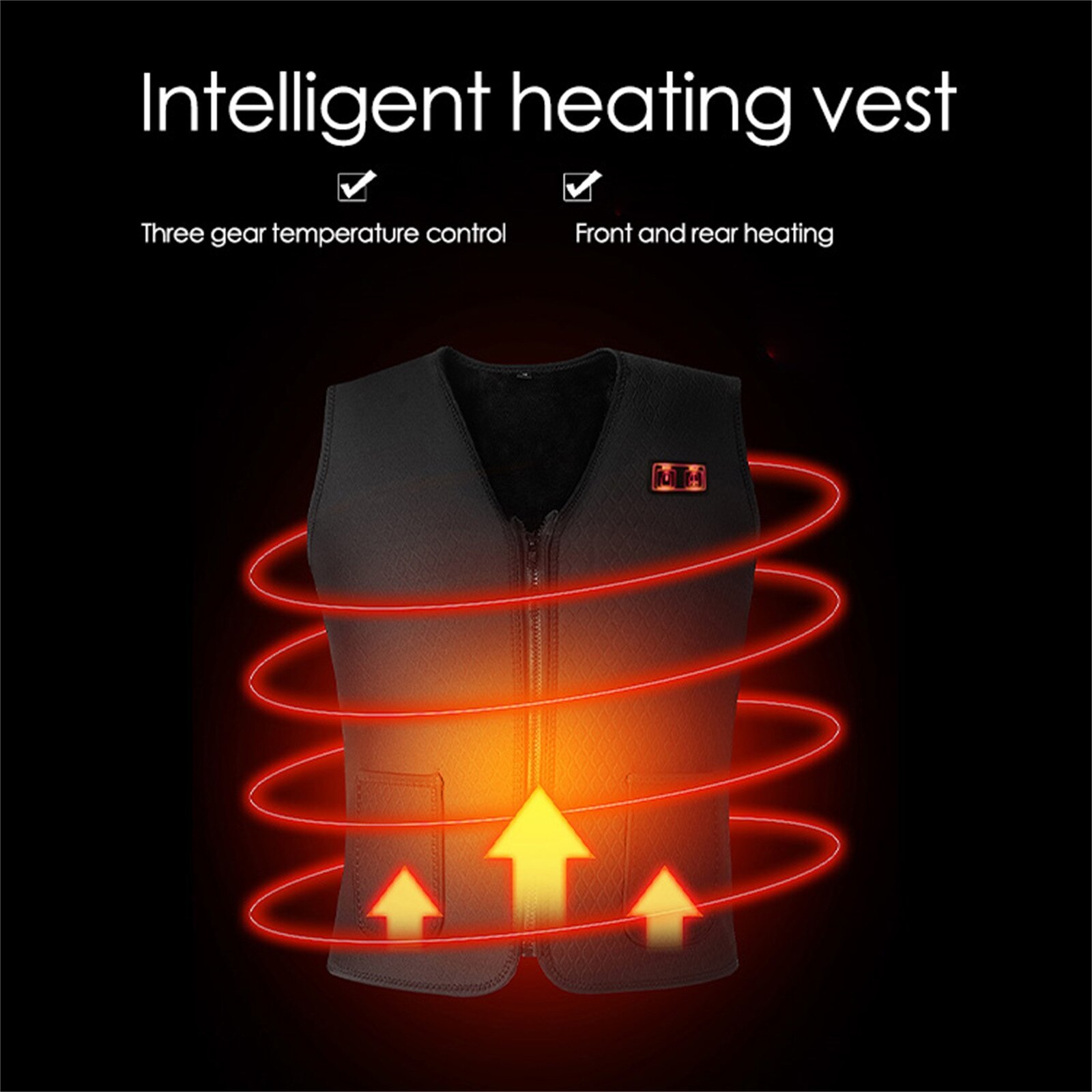 Unisex Winter Warm Plus cashmer Smart heating Cotton Vest USB Infrared Eletricity Heating Vest Outdoor Flexible Thermal Jacket