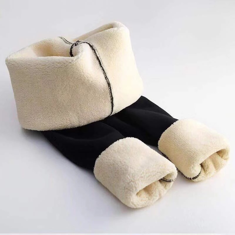 Lämpimät leggingsit naisille talveksi korkeavyötäröiset fleecevuoratut naisten housut naisten samettiset paksut tiukat joustavat leggingsit