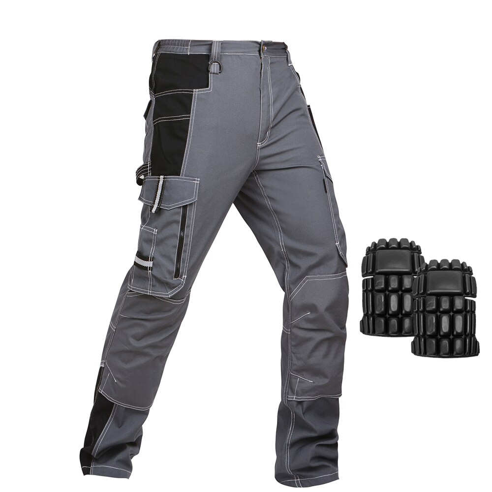 Painter dark grey working pants men workwear with knee pads