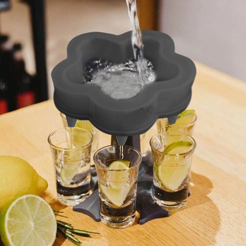 Soporte dispensador de cristal de 5 disparos, estante para copa de vino, enfriador, dispensador de cerveza y bebidas, de , herramientas de Bar, accesorios de Bar