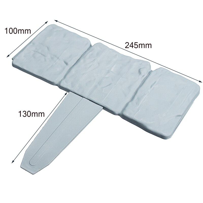 Grey Garden Fence Edging Cobbled Stone Effect Plastic Lawn Edging Plant Border Decorations Flower Bed Border