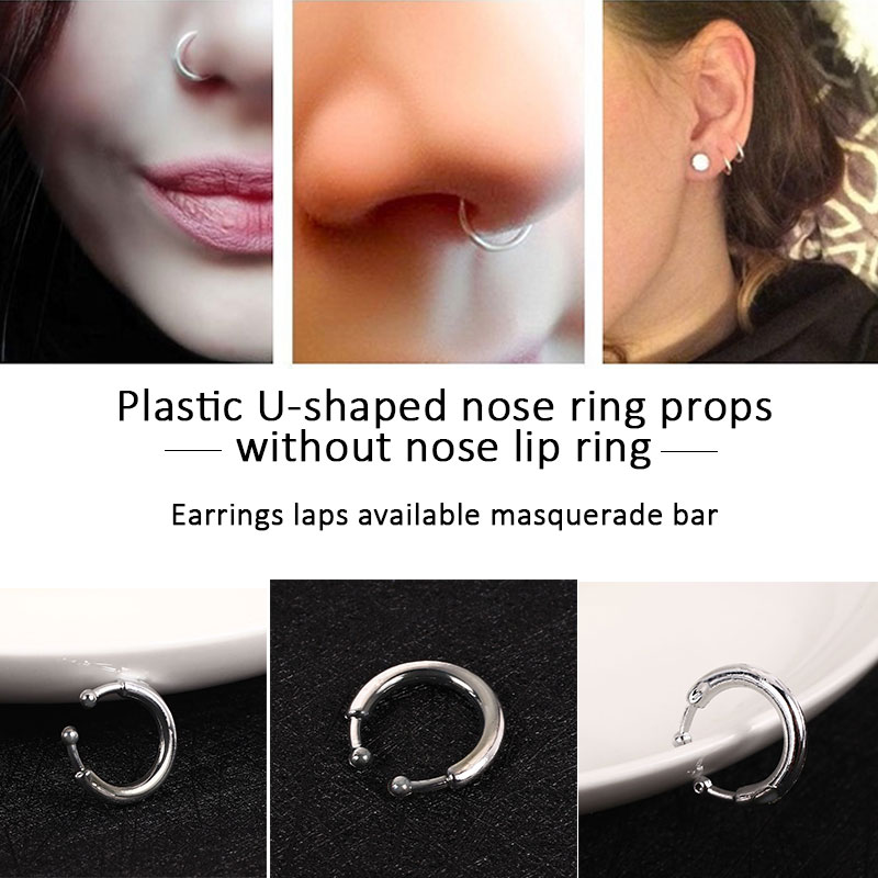 Prank Speelgoed Antistress Zilveren Duurzaam Speelgoed Prank Veilig Materiaal U-Vormige Lip Ring Cool Kids Speelgoed Anti-Stress Speelgoed grappen