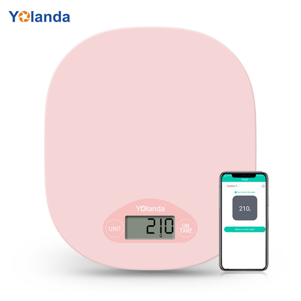 Yolanda Smart Kitchen Scale Bluetooth 0.1/5kg Digital Food Weight Balance Electronic Scales